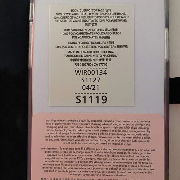 ♠️Kate Spade iPhone 12 Folio Case Chain Crossbody - Picture 10 of 15